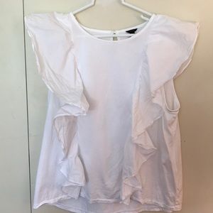 Jcrew ruffle white tshirt size xl